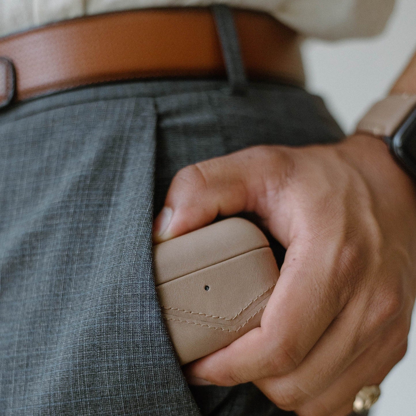 Leather AirPods Cases - Dune