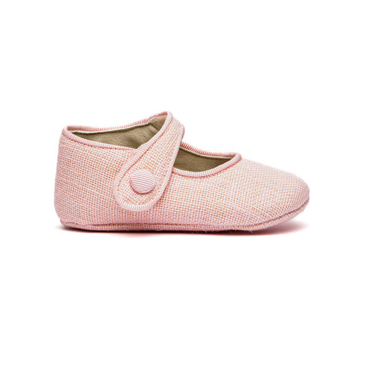 Linen Mary Janes in Rose