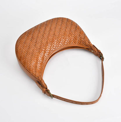 Hand Woven Genuine Leather Moon Crescent Bag