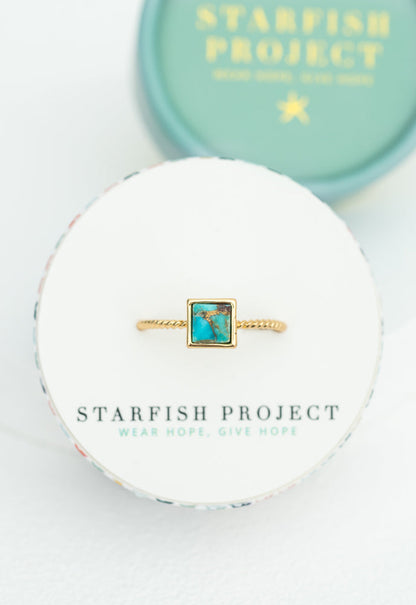 Jayne Turquoise Square Ring