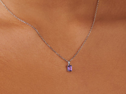 Amethyst Silver Necklace by Little Sky Stone