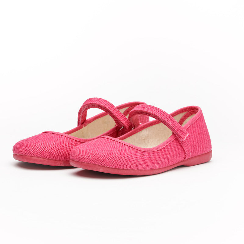 Canvas Mary Janes in Fuchsia