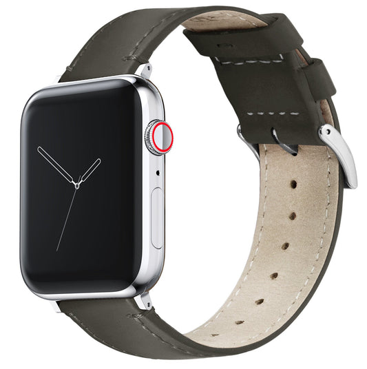 Espresso Leather Stitching iWatch Band