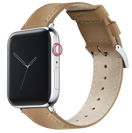 Gingerbread Leather Stitching iWatch Band