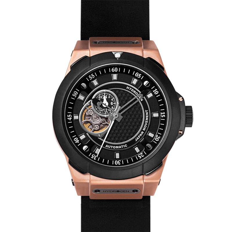 Vento Black Rose Gold Leather