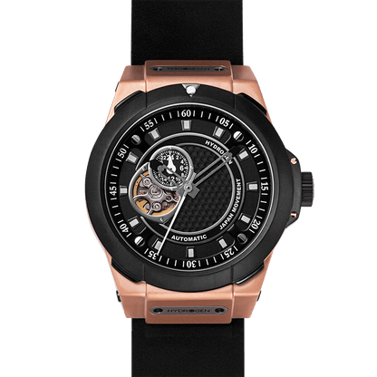 Vento Black Rose Gold Leather