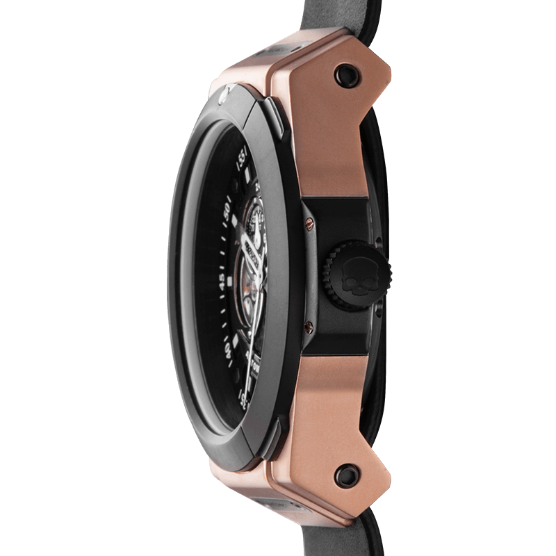 Vento Black Rose Gold Leather