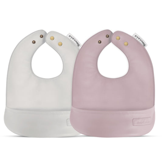 Set of Soft Vegan Leather Easy Clean Bibs