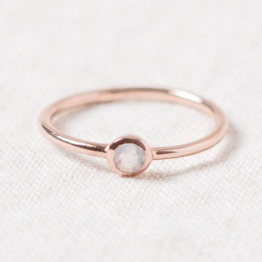 Rainbow Moonstone Silver, Gold or Rose Gold Ring