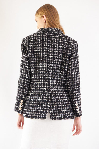 Black & White Tweed Checkers Blazer