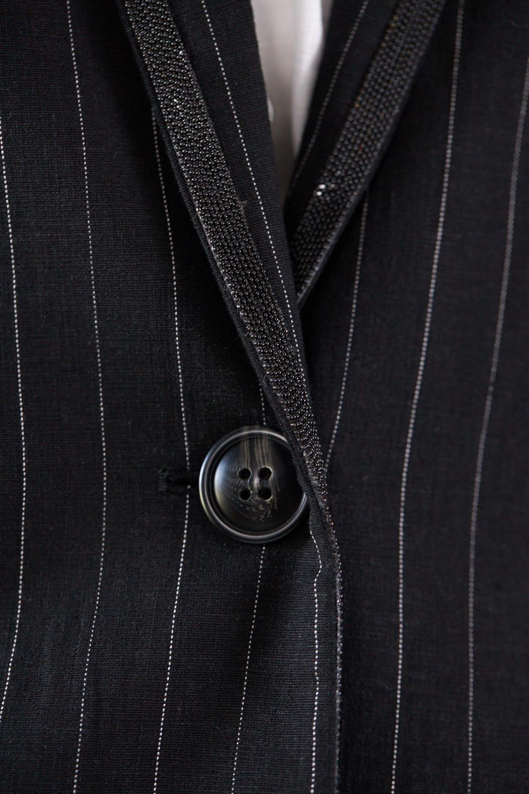 Black Pinstripes Oversize Blazer