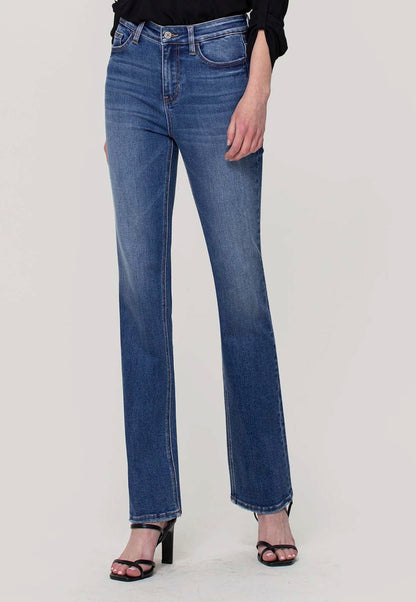 High Rise Stretch Slim Bootcut Jeans