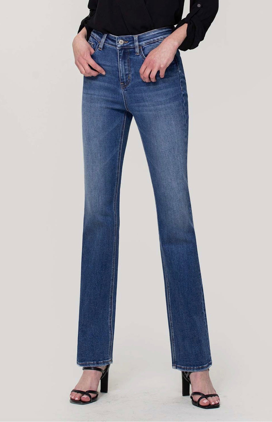 High Rise Stretch Slim Bootcut Jeans