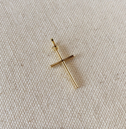 18k Gold Filled Thin Plain Cross Pendant