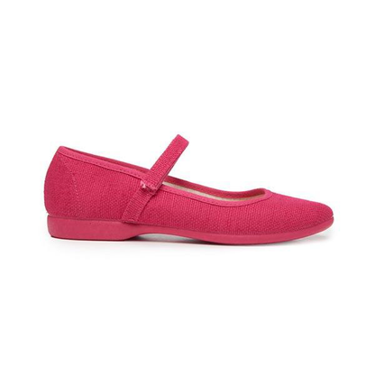 Canvas Mary Janes in Fuchsia