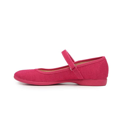 Canvas Mary Janes in Fuchsia