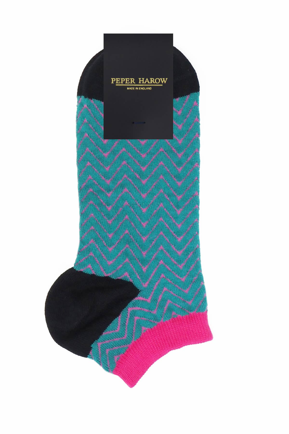 Zigzag Women's Luxury Trainer Socks: Teal