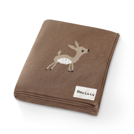 Deer Knit Swaddle Blanket