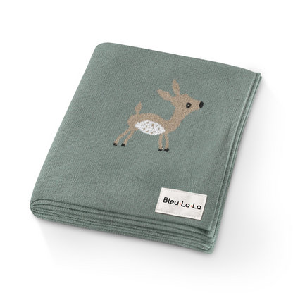 Deer Knit Swaddle Blanket