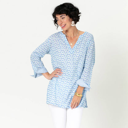 ALEXIS BLUE blu Cotton Kurta Tunic