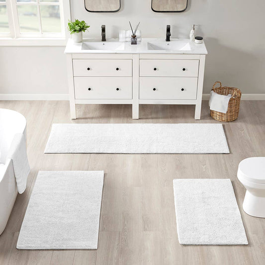Luxury Feather Touch Reversible Bath Rug, White