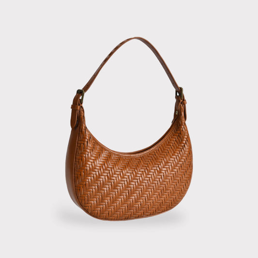 Hand Woven Genuine Leather Moon Crescent Bag
