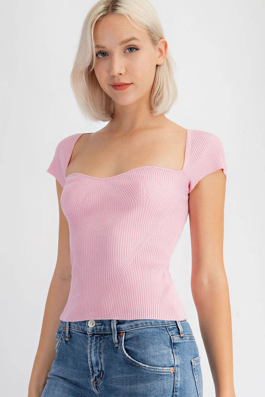 SHORT SLEEVE SWEETHEART BODICE TOP