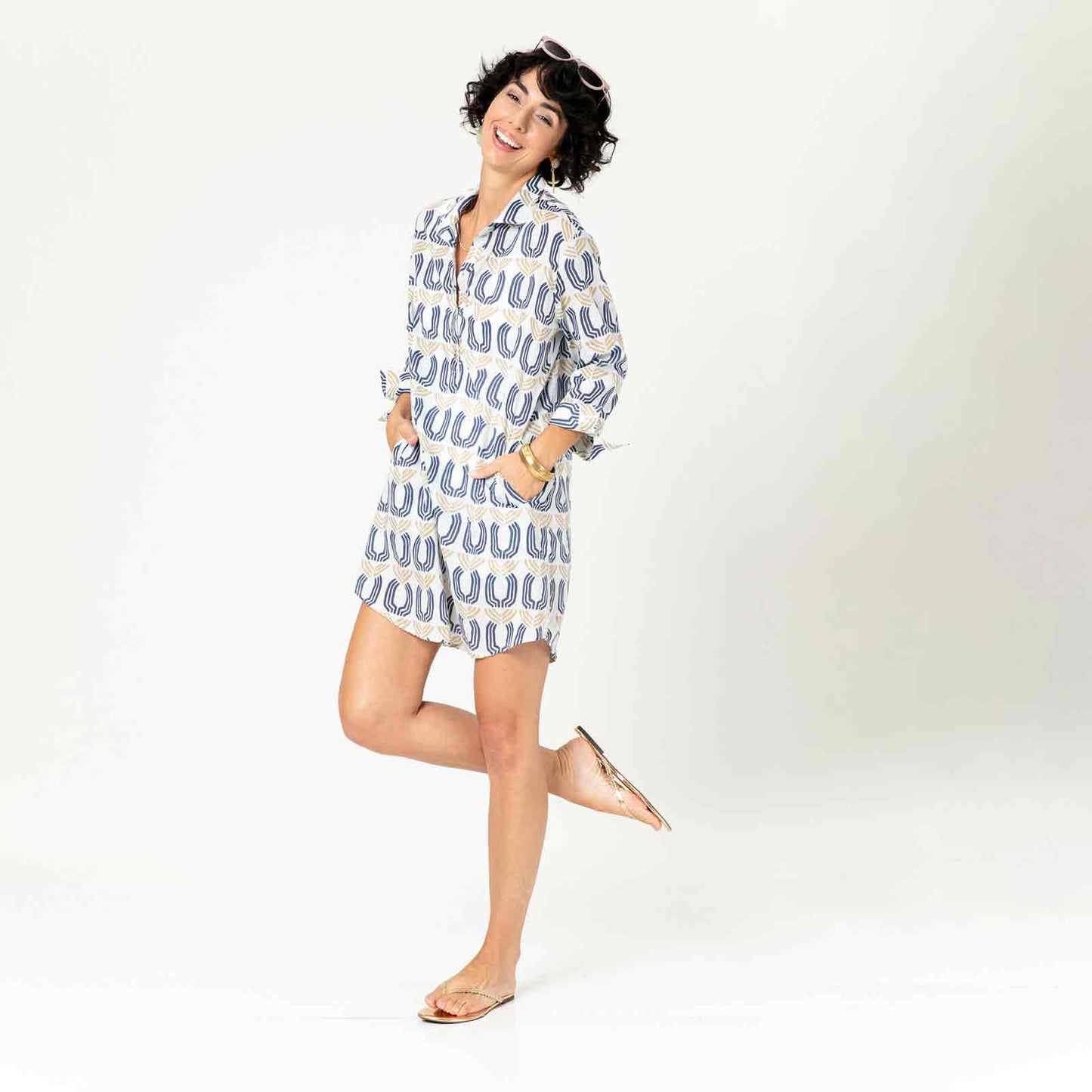 JUNO blu Cotton Beach Tunic